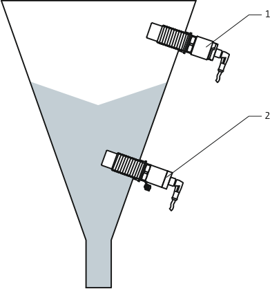 Capacitance point level switch for powdered and fine-grained solids - Application example