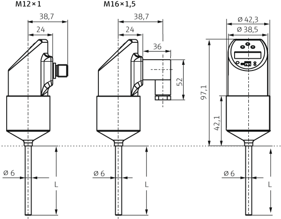 Flow switch - Dimensions
