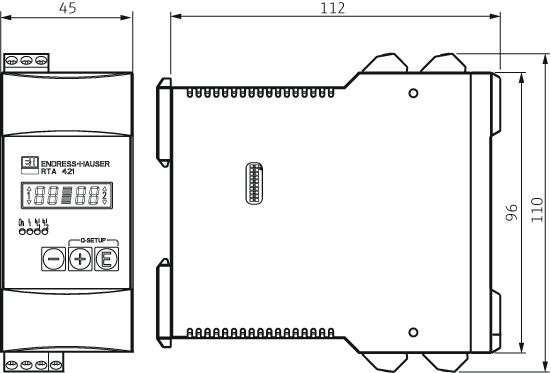 Dimensions of a contactor RTA421