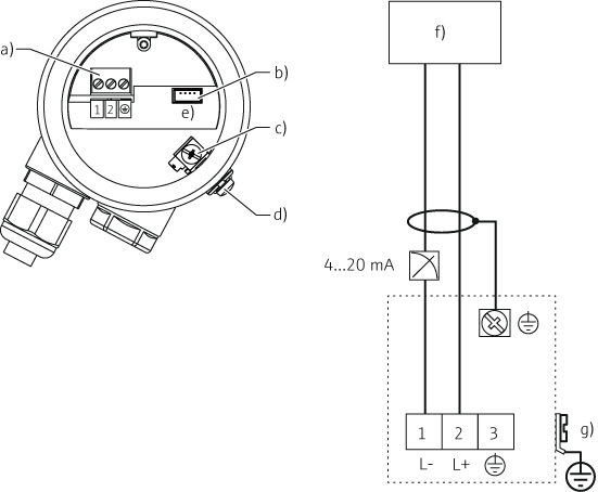 Ultrasonic sensor for non-contact level measurement - Connecting