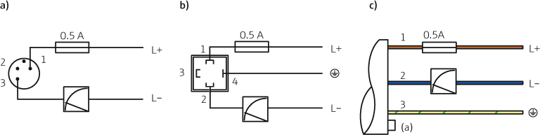 Pressure sensor PMC21 / PMP21 - Electrical connection 4 to 20 mA