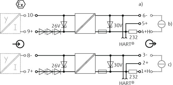 Passive barrier RB223 electrical connection 1