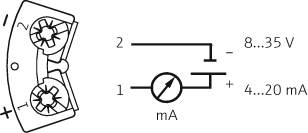 Compact thermometer Easytemp TSM187 - Electrical connection